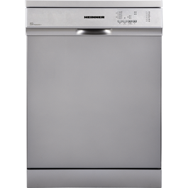 Masina de spalat vase Heinner HDW-FS6062DSE++, clasa E, 12 seturi, control electronic, 6 programe, Aquastop, argintiu