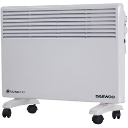Convector electric Daewoo DPH1500W, 1500 W, 2 trepte de putere, Protectie la supraincalzire, Termostat reglabil, Indicator luminos , Alb