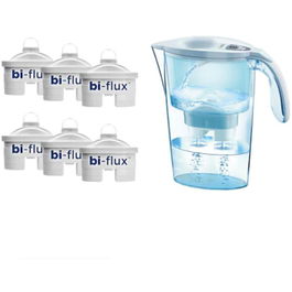 6 cartuse Laica Biflux + Cana de filtrare apa Laica Stream White, Alb
