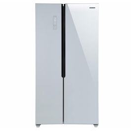 Side by side Heinner HSBS-H442NFGWHE++, 442 l, Total NoFrost, Display, Clasa E, H 177 cm, Sticla alba