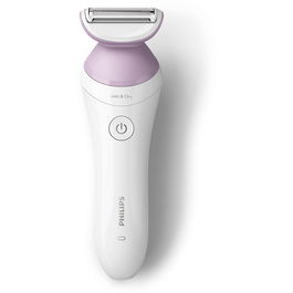 Lady Shaver Seria 6000 BRL136/00, Wet&Dry, 10 ore incarcare, 40 min utilizare, Alb/Mov