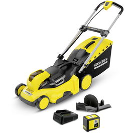 Masina electrica de tuns gazonul pe acumulator Karcher LMO 36-46, 46 cm latime lucru, 36 V, 5 Ah, 1 acumulator, functie de taiere, mulcire și inaltime taiere, incarcator rapid