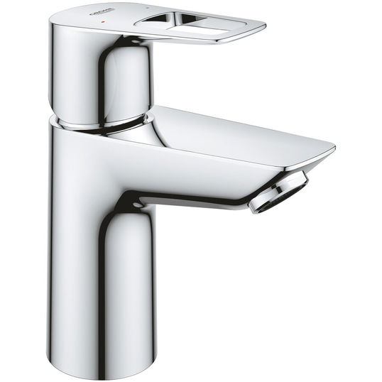 Baterie lavoar Grohe Bauloop 23878001, 3/8'', monocomanda, limitator de temperatura, aerator, marimea S, push-to-open, Crom