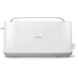 Prajitor de paine Philips HD2590/00, Plastic, Fantă lungă, încălzitor de chifle, Alb