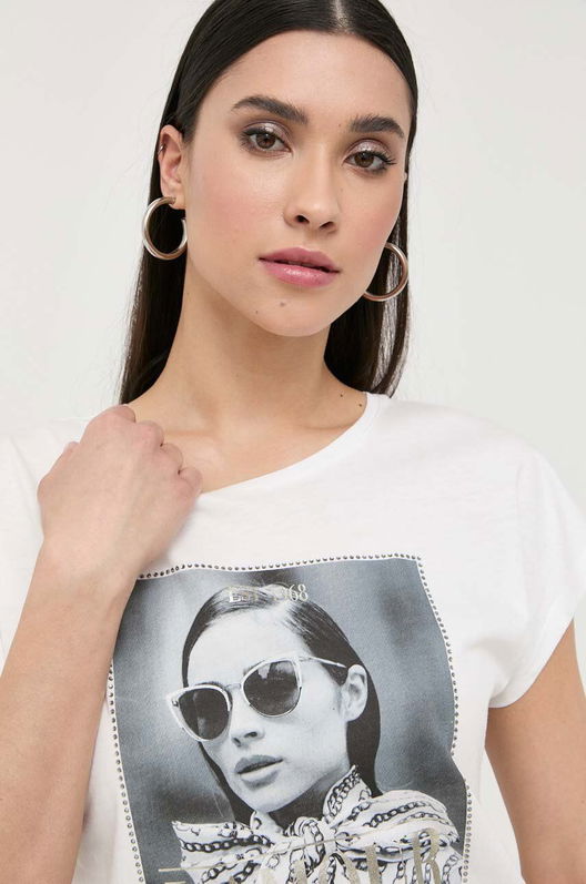Morgan Tricou Femei, Culoarea Alb Dama, Model Print