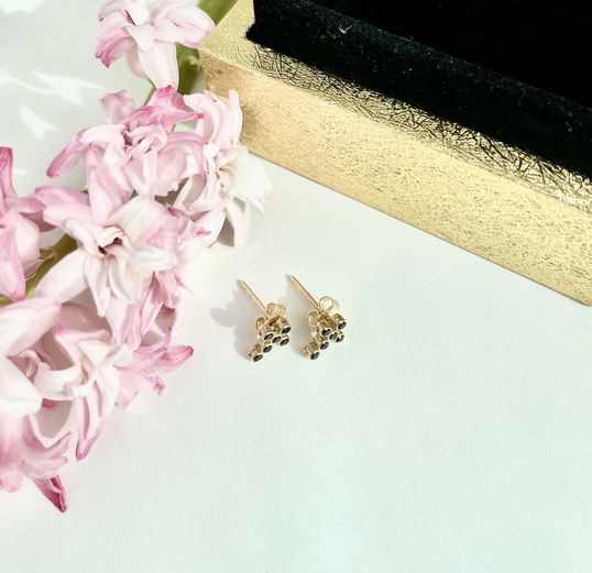 Cercei aur, dama, forma de cruce cu pietre, aur 14k, auriu, 1,30 gr