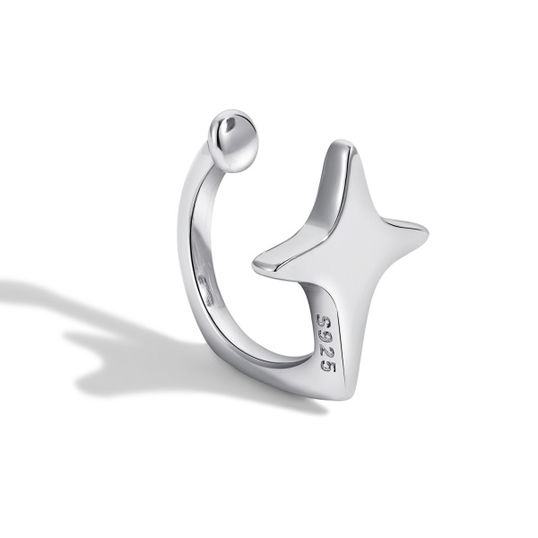 Cercei argint ear cuff, dama, 1 buc, argint 925, argintiu, 0,58 gr
