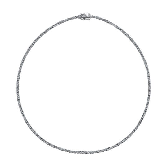 Colier tennis argint, dama, argint 925, pietre 2mm, inchidere fixa, 45 cm, premium, 10,22 gr