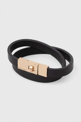 AllSaints Bratara De Piele Femei Dama Negru, Piele Naturala