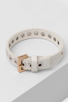 AllSaints Bratara De Piele Femei Dama Argintiu, Piele Naturala