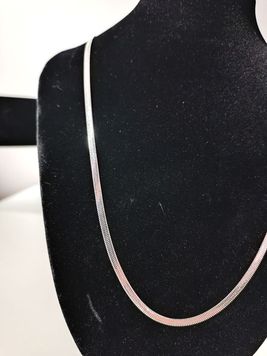 Colier Snake argintiu 4 mm, reglabil