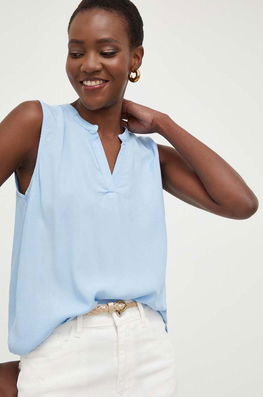 Answear Lab Bluza Femei, Neted Dama Albastru, Vascoza, Casual