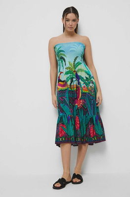 Medicine Fusta Culoarea Verde, Maxi, Evazati Dama, Panza, Casual