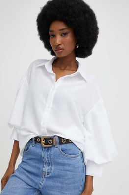 Answear Lab Camasa Femei, Culoarea Alb, Cu Guler Clasic, Relaxed Dama, Elegant