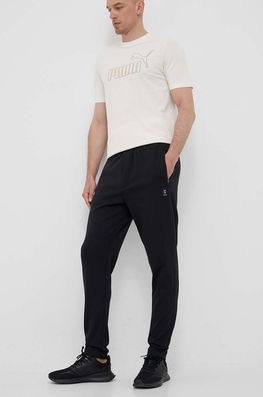 Hummel Pantaloni De Trening Interval Culoarea Negru, Neted Bărbaţi, Tricotaj