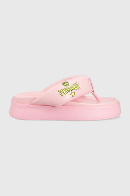 Chiara Ferragni Slapi CF3149_012 Femei, Culoarea Roz, Cu Platforma, CF PLATFORM FLIP FLOP Dama, Sintetic