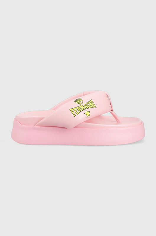Chiara Ferragni Slapi CF3149_012 Femei, Culoarea Roz, Cu Platforma, CF PLATFORM FLIP FLOP Dama, Sintetic