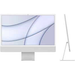 Sistem Desktop PC iMac 24 (2021) cu procesor Apple M1, 24, Retina 4.5K, 8GB, 256GB SSD, 8-core GPU, Silver, INT KB