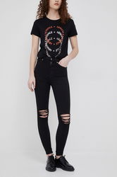Dr. Denim Jeansi Femei , High Waist Dama Negru