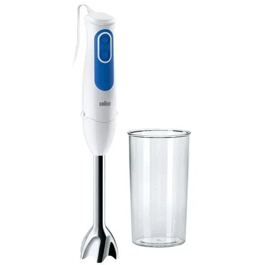 Mixer vertical Braun MQ3000WH Smoothie Plus, 700W, Pahar 0.6 l, 2 viteze, Alb/Albastru