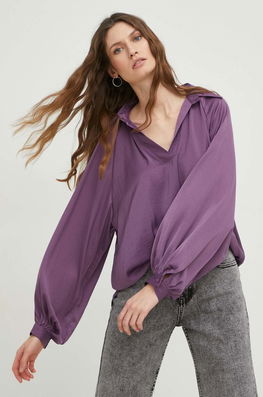Answear Lab Bluza Femei, Culoarea Violet, Neted Dama, Casual