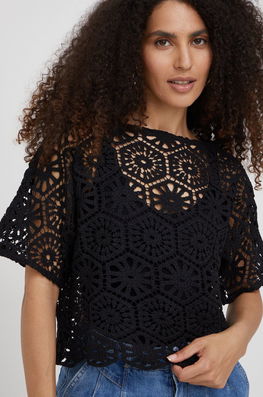 Sisley Bluza Femei, Culoarea Negru, Neted Dama, Casual