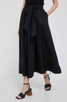 Sisley Fusta Din Bumbac Culoarea Negru, Maxi, Evazati Dama, Office