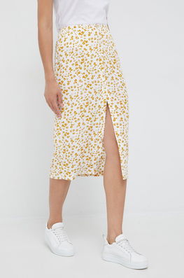 Calvin Klein Jeans Fusta Culoarea Bej, Midi, Drept Dama, Panza, Casual