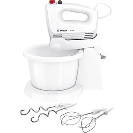Mixer cu bol Bosch CleverMixx MFQ2600W, 375 W, vas mixare 3 l, tel, functie Turbo, alb