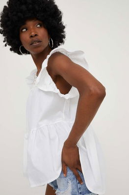 Answear Lab Bluza Din Bumbac Culoarea Alb Dama, Casual