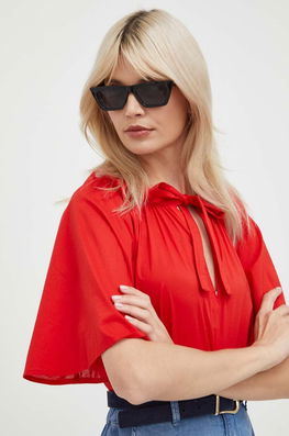 United Colors Of Benetton Bluza Din Bumbac Femei, Culoarea Rosu, Neted Dama, Casual