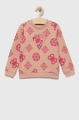 Guess Hanorac De Bumbac Pentru Copii Culoarea Roz, Modelator, Model Print