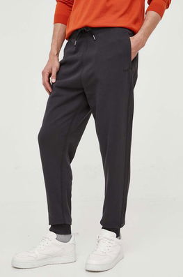 BOSS Pantaloni De Trening Din Bumbac BOSS CASUAL Culoarea Gri, Neted Bărbaţi Negru