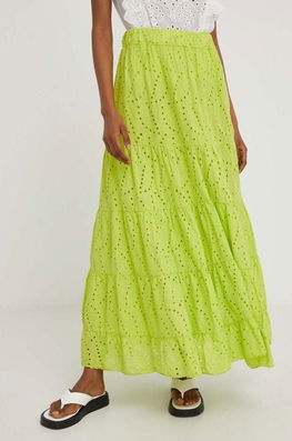 Answear Lab Fusta Din Bumbac Culoarea Verde, Maxi, Evazati Dama, Casual