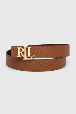 Lauren Ralph Lauren Curea De Piele Cu Doua Fete Femei, Culoarea Maro Dama