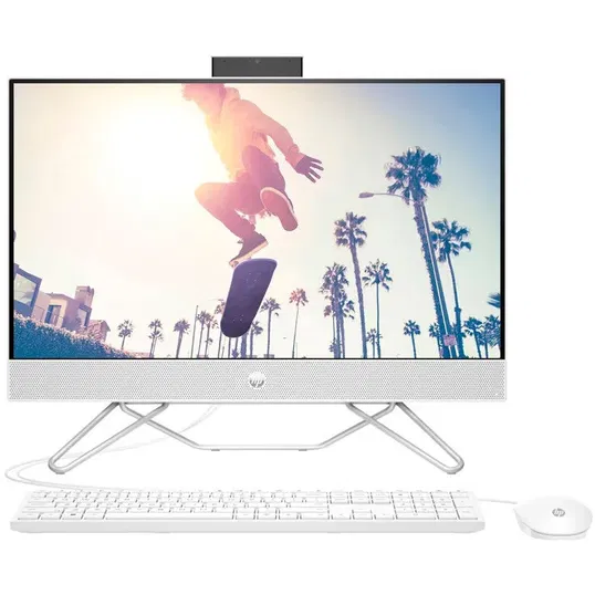 Sistem All-in-One HP 24-cb1047nq cu procesor Intel® Core™ i3-1215U pana la 4.40 GHz, 23.8, Full HD, 16GB, 1TB HDD + 256GB SSD, Intel® UHD Graphics, FreeDOS, White