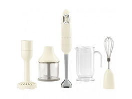 Blender de mana retro Smeg HBF22CREU, crem, accesorii incluse