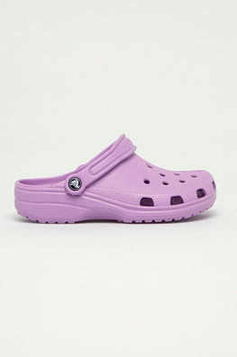 Crocs Papuci Femei, Culoarea Roz Dama Violet, Sintetic, Toc Plat