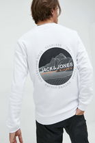 Jack & Jones Bluza Barbati, Culoarea Alb, Cu Imprimeu Bărbaţi, Model Print