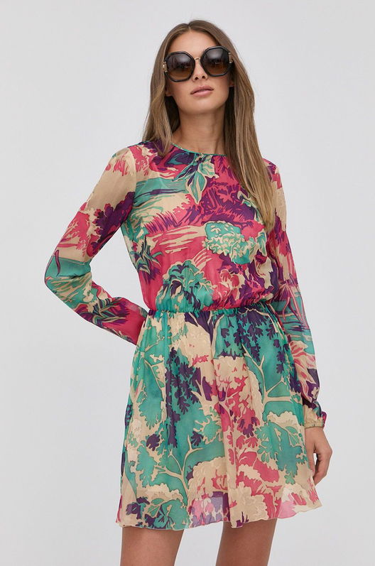 Red Valentino Rochie Mini, Evazati Dama Multicolor, Panza, Casual