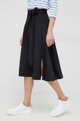 Dkny Fusta Culoarea Negru, Midi, Evazati Dama, Tricotaj, Office