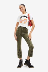 Desigual Jeansi Femei , High Waist Dama Verde