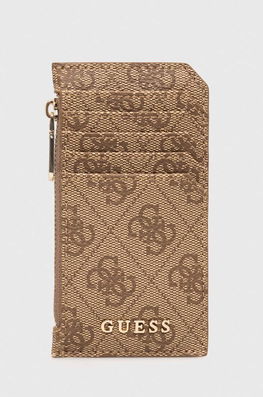 Guess Portofel Femei, Culoarea Bej Dama, Imitatie De Piele