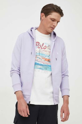 Polo Ralph Lauren Bluza Barbati, Culoarea Violet, Cu Glugă, Neted Bărbaţi, Cu Elastan