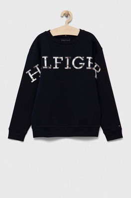 Tommy Hilfiger Bluza Copii Culoarea Albastru Marin, Cu Imprimeu Bleumarin, Cu Elastan