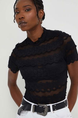 Answear Lab Body Culoarea Negru, Neted Dama, Cu Elastan, Casual