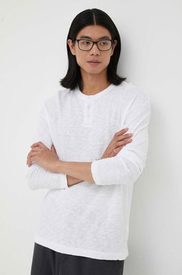 American Vintage Longsleeve Din Bumbac Culoarea Alb, Neted Bărbaţi