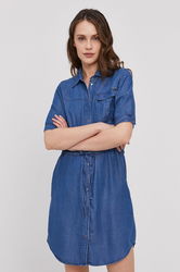 Pepe Jeans Rochie Mini, Model Drept Dama Albastru, Panza, Casual