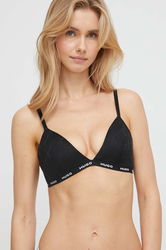 HUGO Sutien Culoarea Negru, Neted Dama, Tricotaj