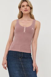 Guess Top Femei, Culoarea Roz Dama, Cu Elastan